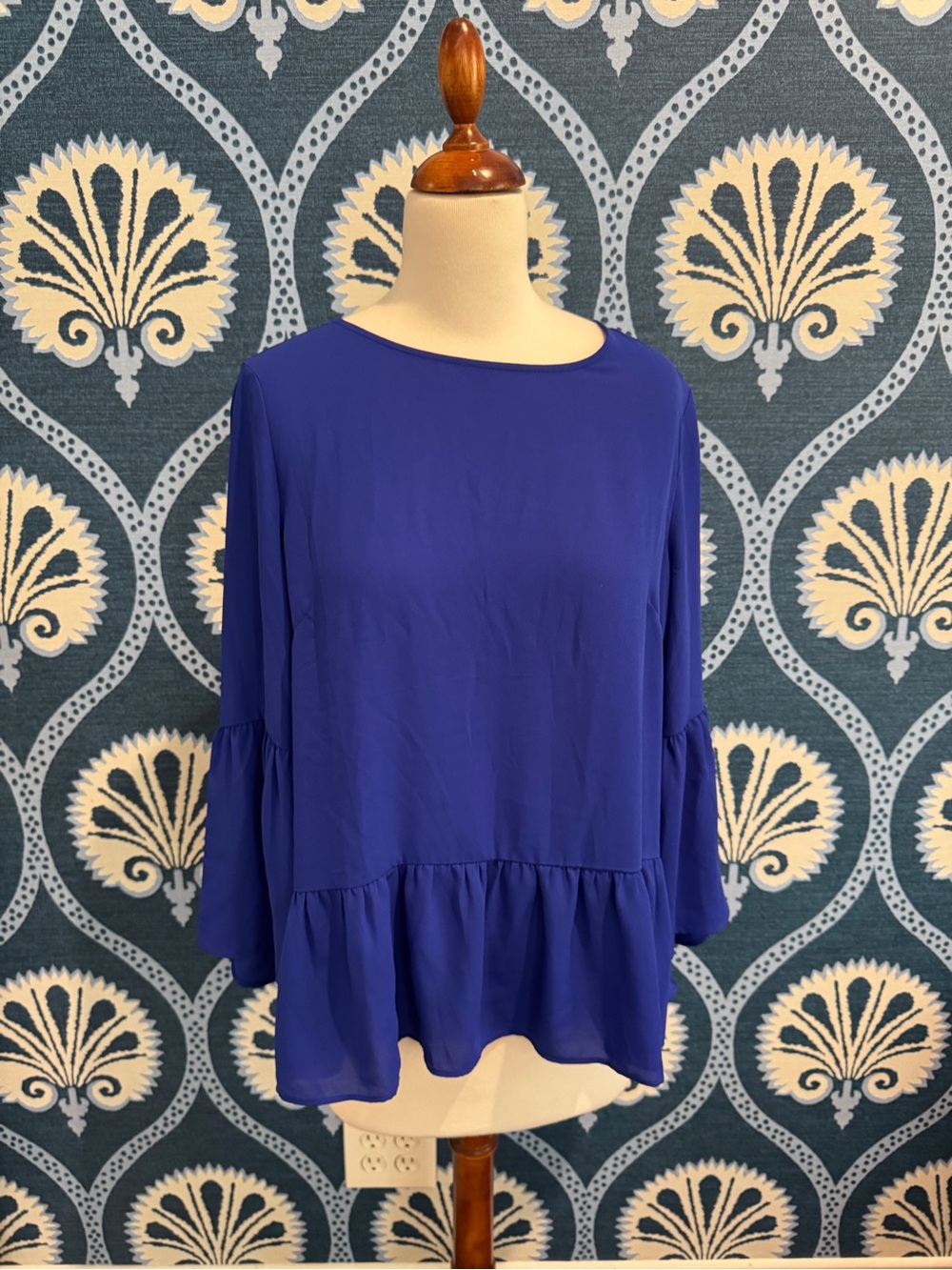 J. Crew Cobalt Blue Peplum Blouse